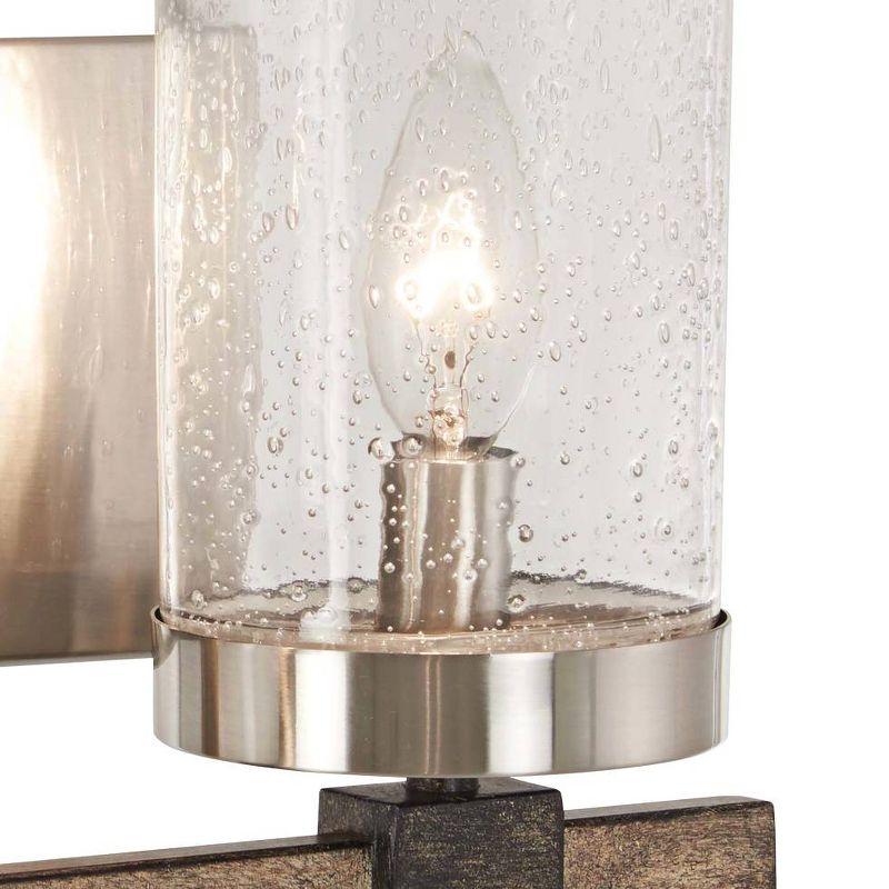 Minka Lavery Industrial Wall Light Sconce Brushed Nickel Hardwired 14" 2-Light Fixture Clear Seeded Glass for Bathroom Vanity