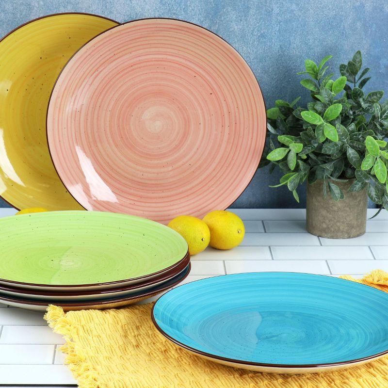 Elama Sebastian 6 Piece Stoneware Dinner Plate Set in Assorted Colors