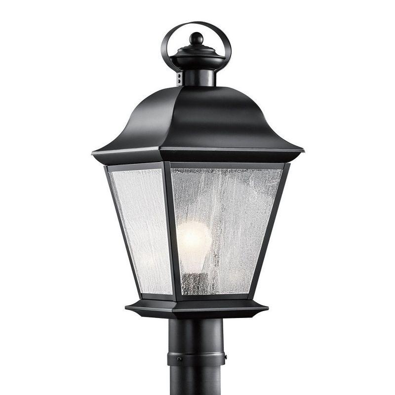 Mount Vernon Black Outdoor Post Light with Clear Seeded Glass