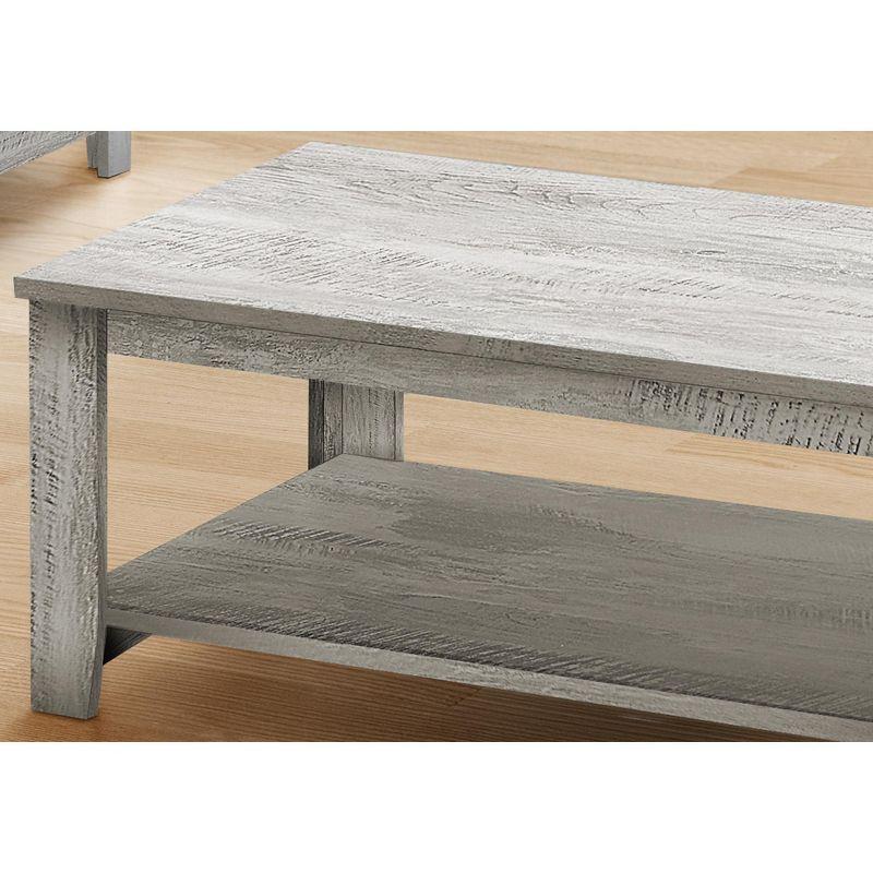 Monarch Specialties Table Set 3Pcs Set Coffee End Side Accent Living Room Laminate Grey Transitional