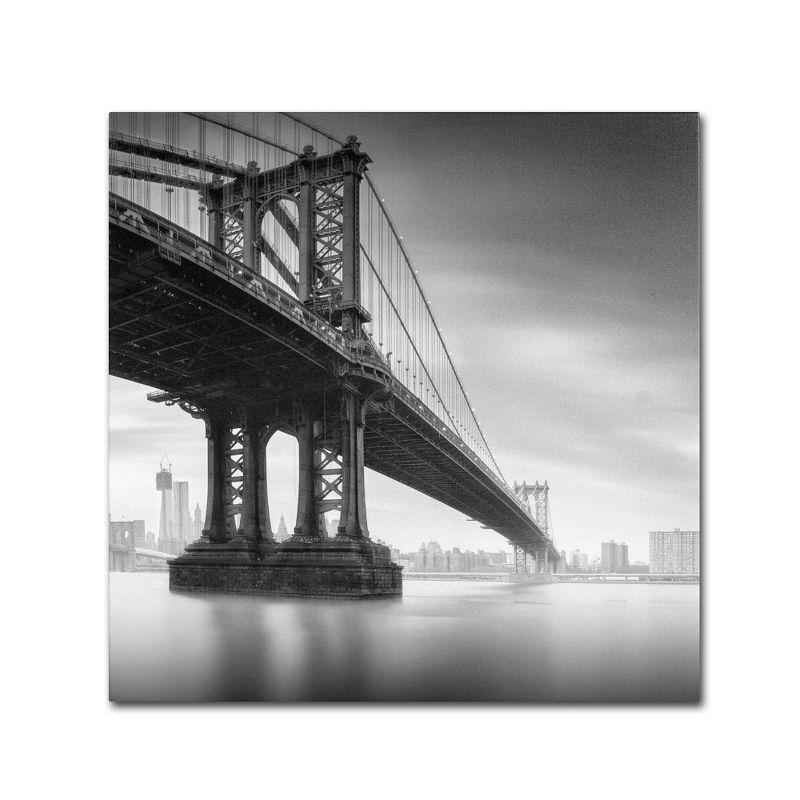 24" x 24" Manhattan Bridge I by Moises Levy - Trademark Fine Art: Gallery-Wrapped Canvas for Living Room