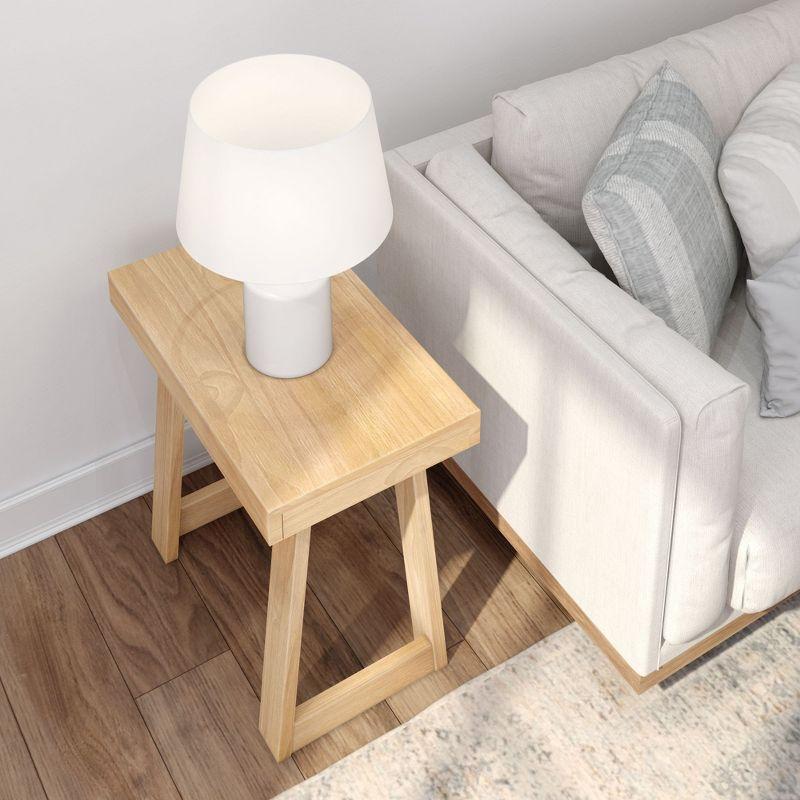 Blonde Wood Rectangular Side Table for Small Spaces