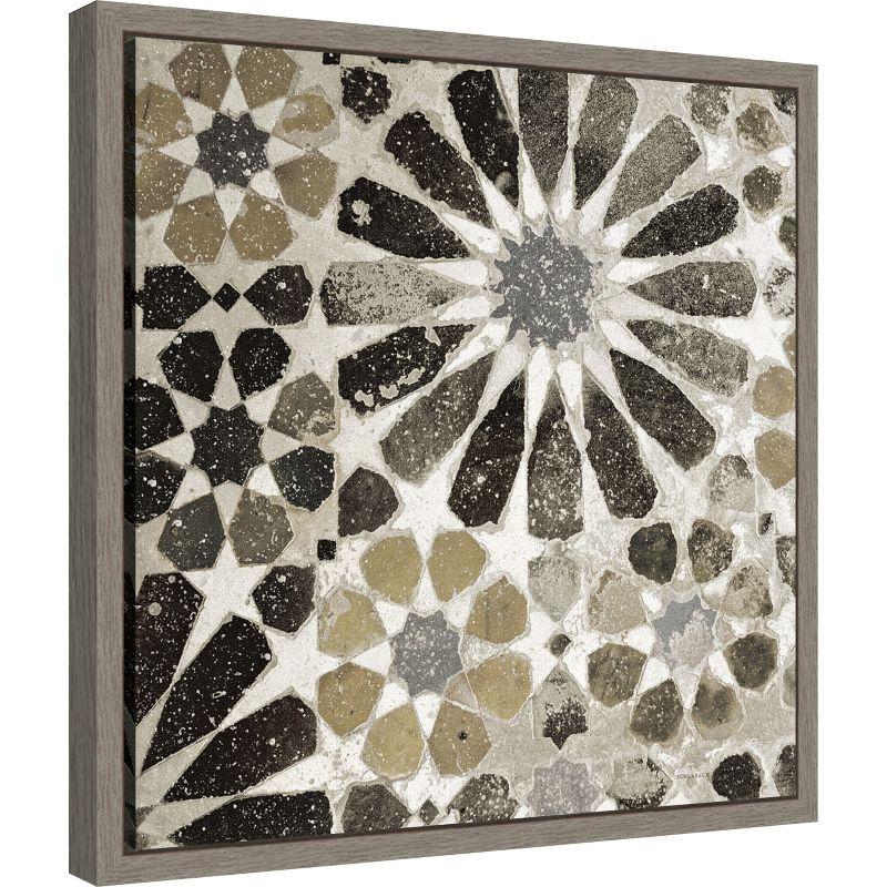 Amanti Art Alhambra Tile III Neutral by Sue Schlabach Canvas Wall Art Print Framed 16-in. x 16-in.