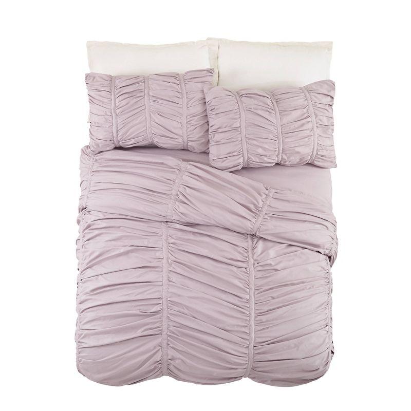 Modern Heirloom Emily Ruched Solid Textured Comforter Set