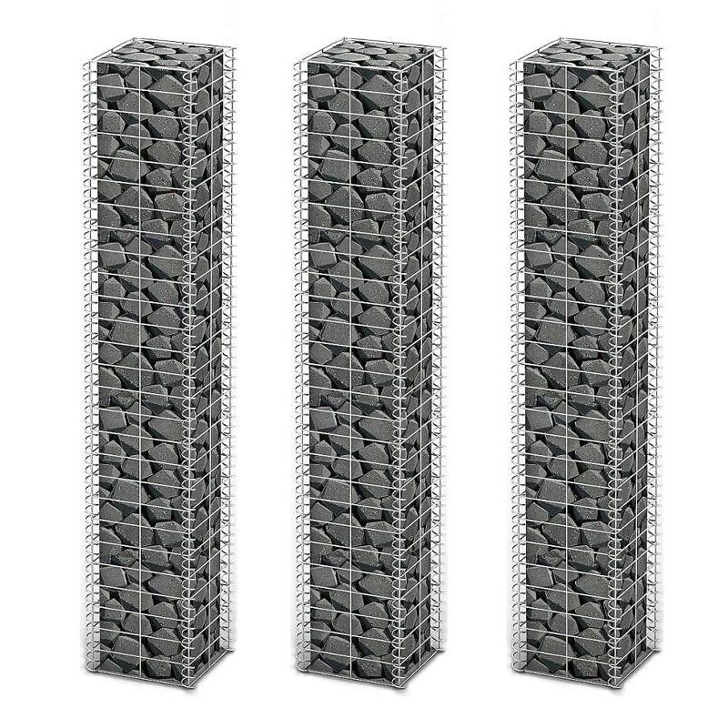 vidaXL 3X Gabion 59" Steel Retaining Wall Garden Edging Cage Basket Planter