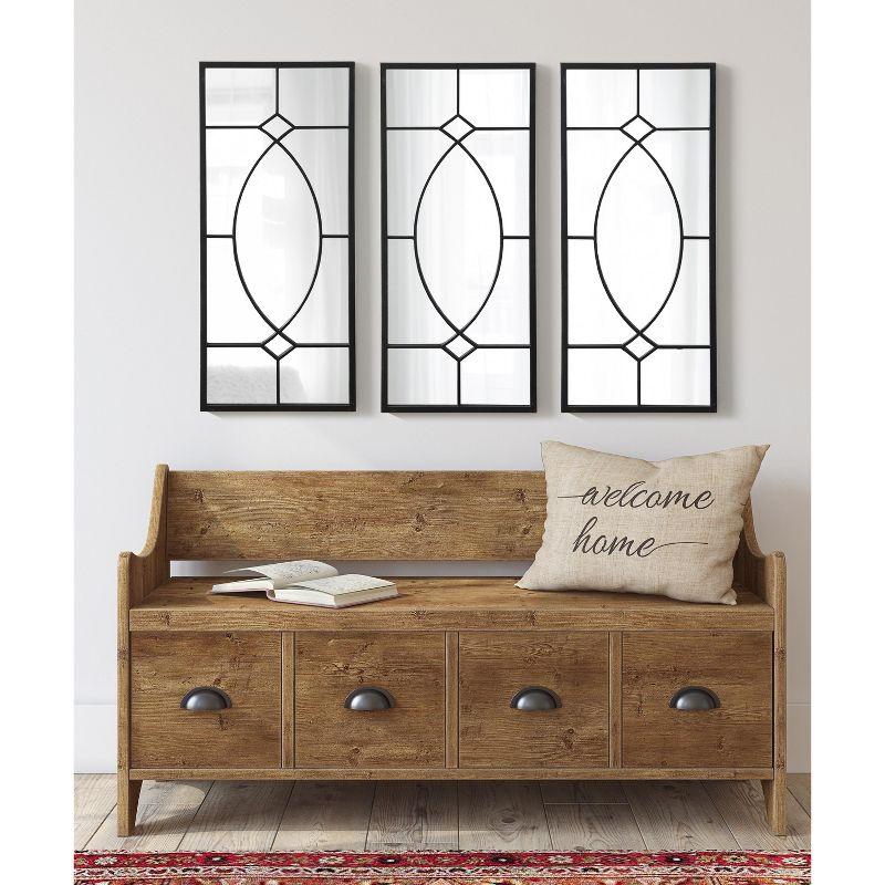 Bakersfield Black Metal Framed Rectangular Wall Mirror