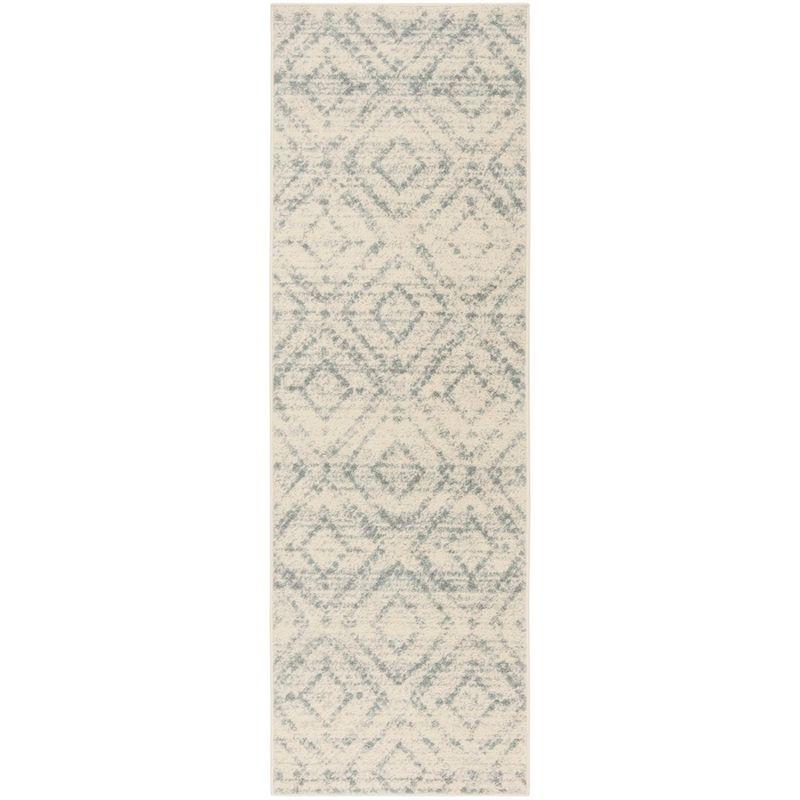 Adirondack ADR131 Machine Made Indoor Runner - Ivory/Light Blue - 2'-6"x8' - Safavieh