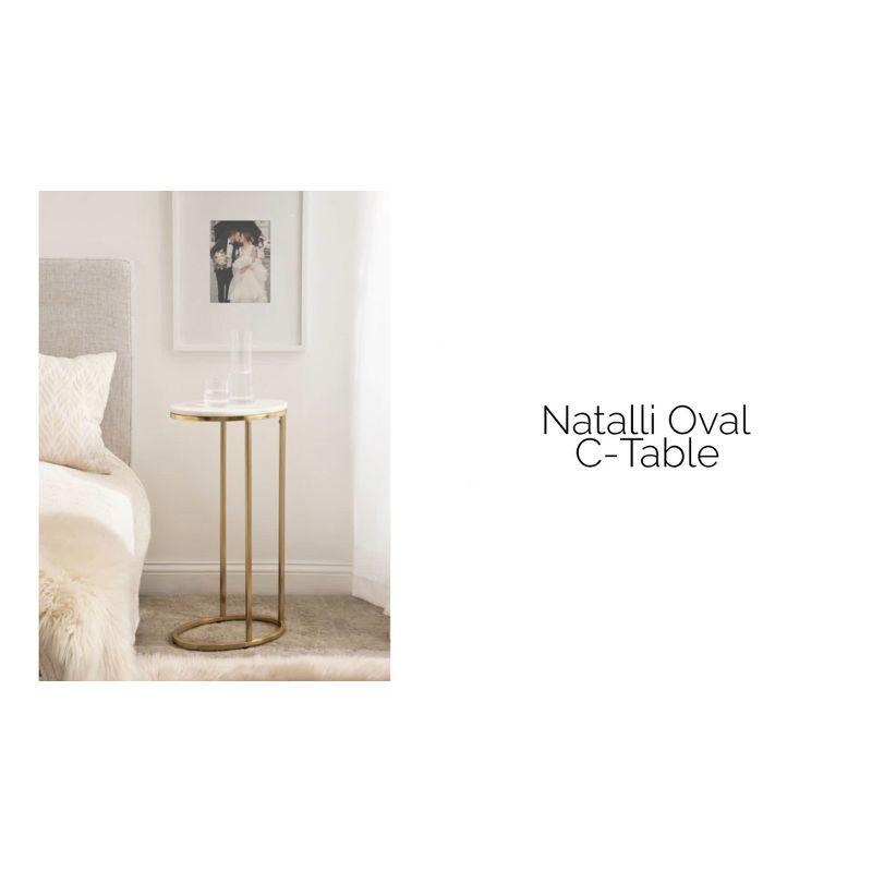 Kate and Laurel Natalli Oval Metal C Table, 14x9x28, Gold