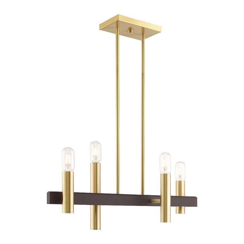 Livex Lighting Helsinki 4 - Light Chandelier in  Satin Brass/Bronze