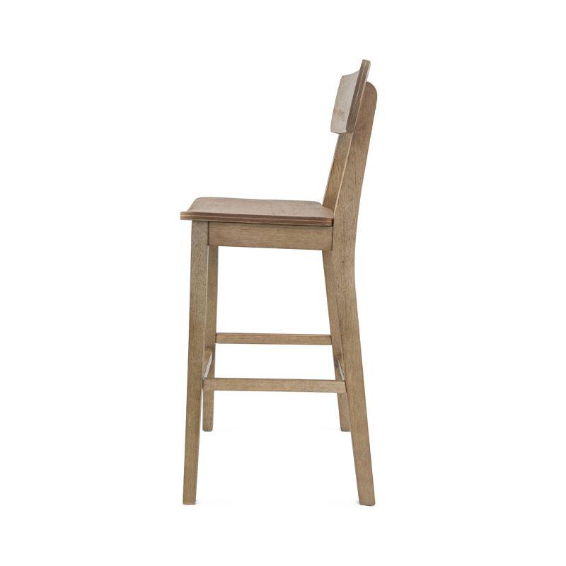 29" Torino Barstool Barnwood - Boraam: Solid Wood, Molded Seat, Footrests, Rustic Style