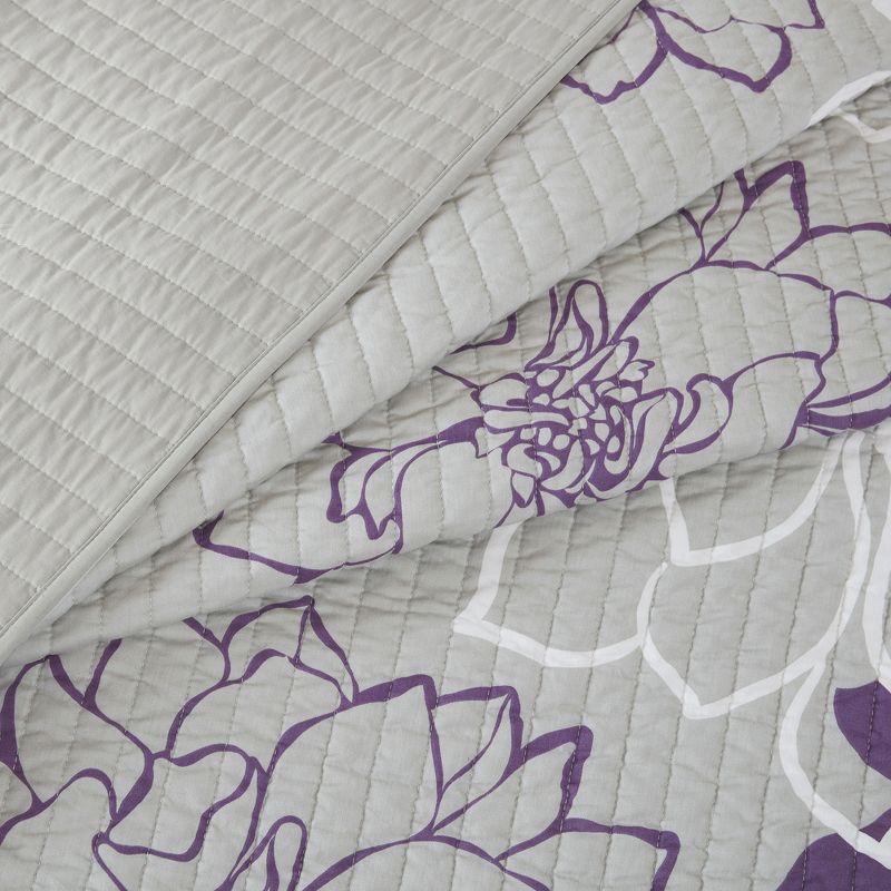 Madison Park Lola Floral 6 Piece Reversible Cotton Quilt Set