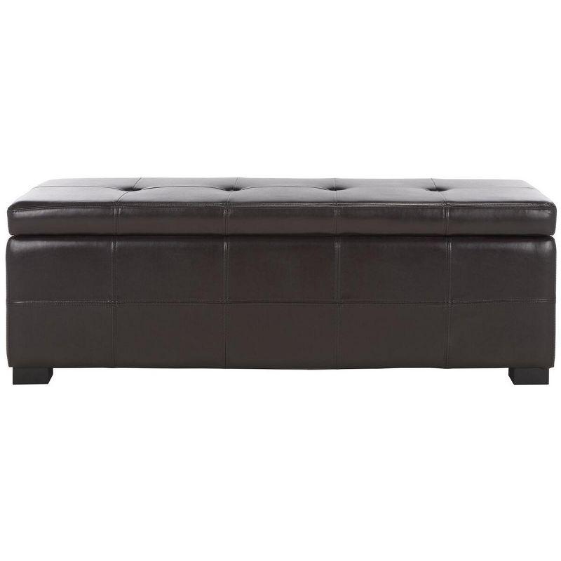 Maiden Large Tufted Storage Bench - Brown - Safavieh