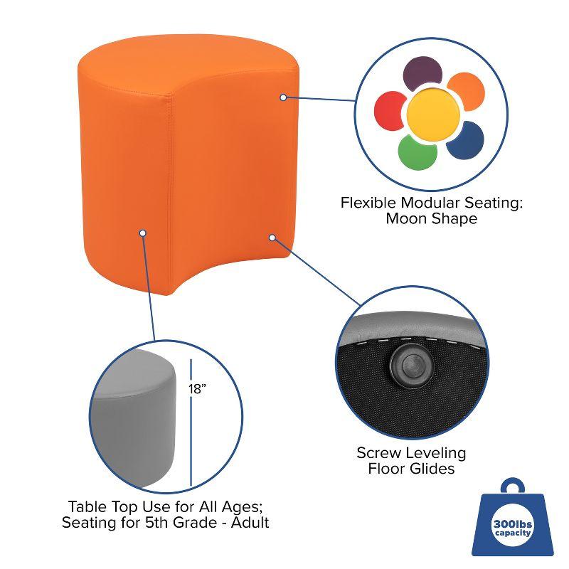 Flash Furniture Nicholas Soft Seating Flexible Moon for Classrooms - 12" Seat Height