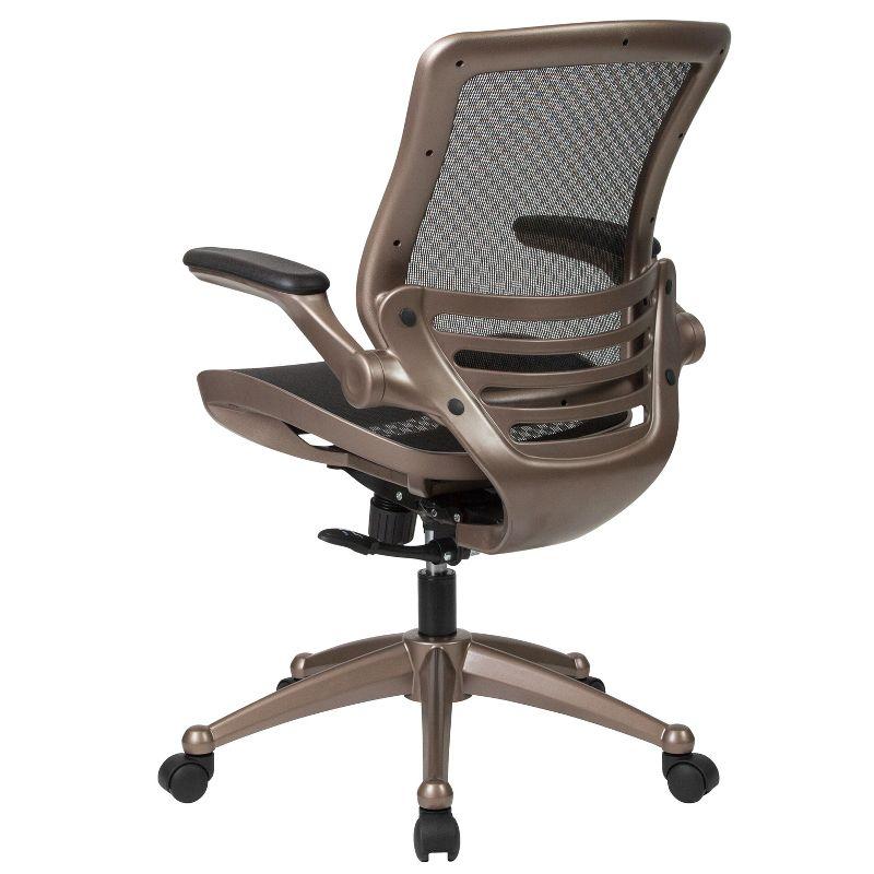 Flash Furniture Mid-Back Transparent Mesh Executive Swivel Office Chair with Flip-Up Arms