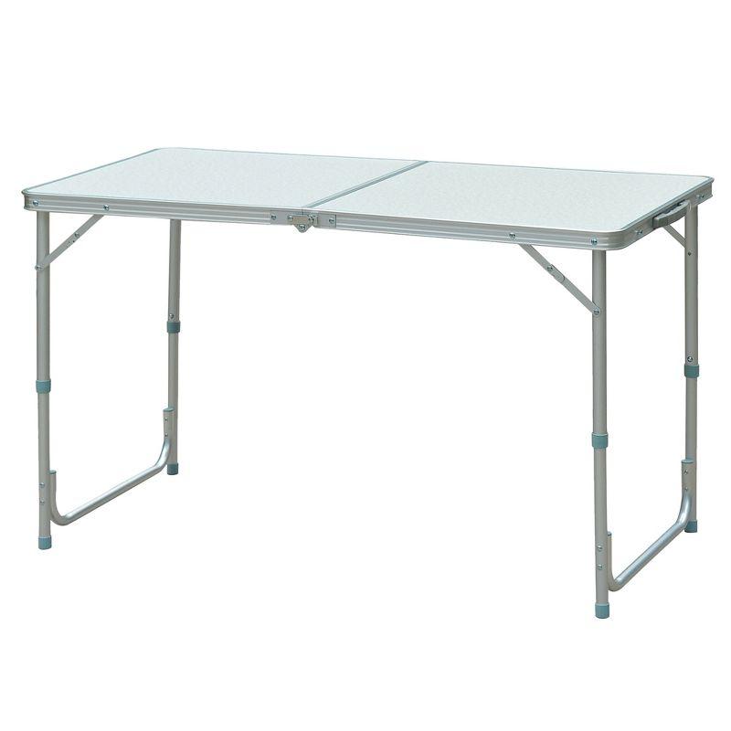 Outsunny Aluminum Lightweight Portable Folding Easy Clean Camping Table With Carrying Handle