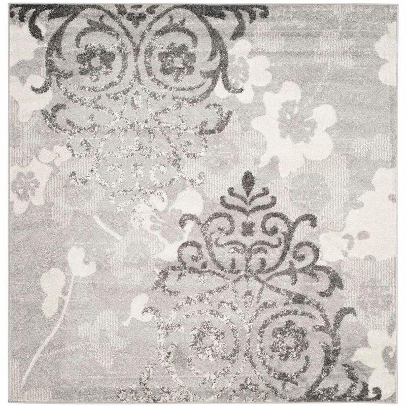 Adirondack ADR114 Machine Made Indoor Area Rug - Silver/Ivory - 10'x10' - Safavieh