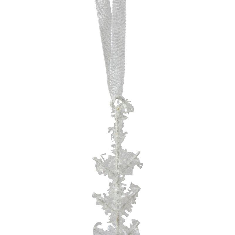 10" White Glittered Metal Snowflake Ornament