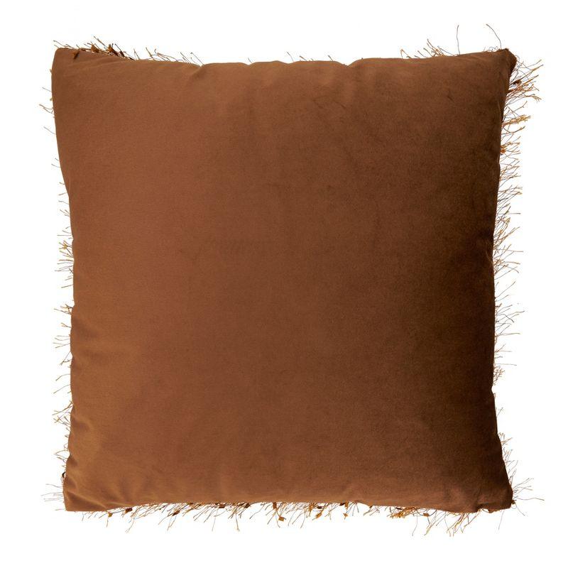 Saro Lifestyle Poly-Filled Throw Pillow With Shaggy Shimmer Design