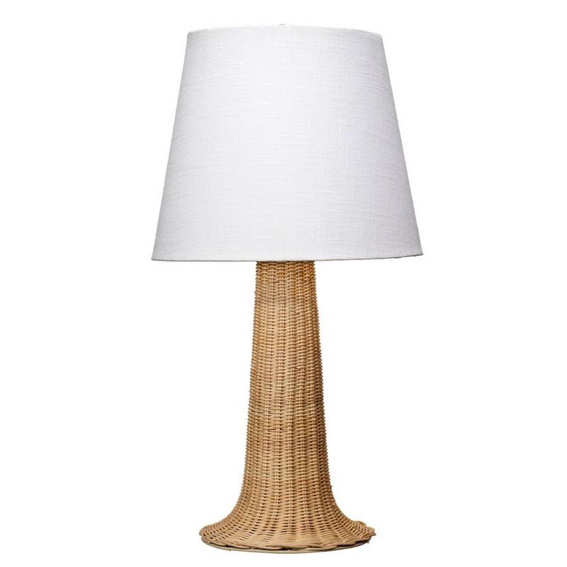 Natural Rattan Table Lamp with White Cotton Shade