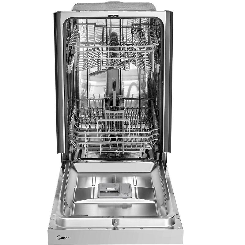 Midea Built-in Dishwasher with 8 Place Settings, 6 Washing Programs, Stainless Steel Tub, Heated Dry, Energy Star, MDF18A1AST, Stainless Steel