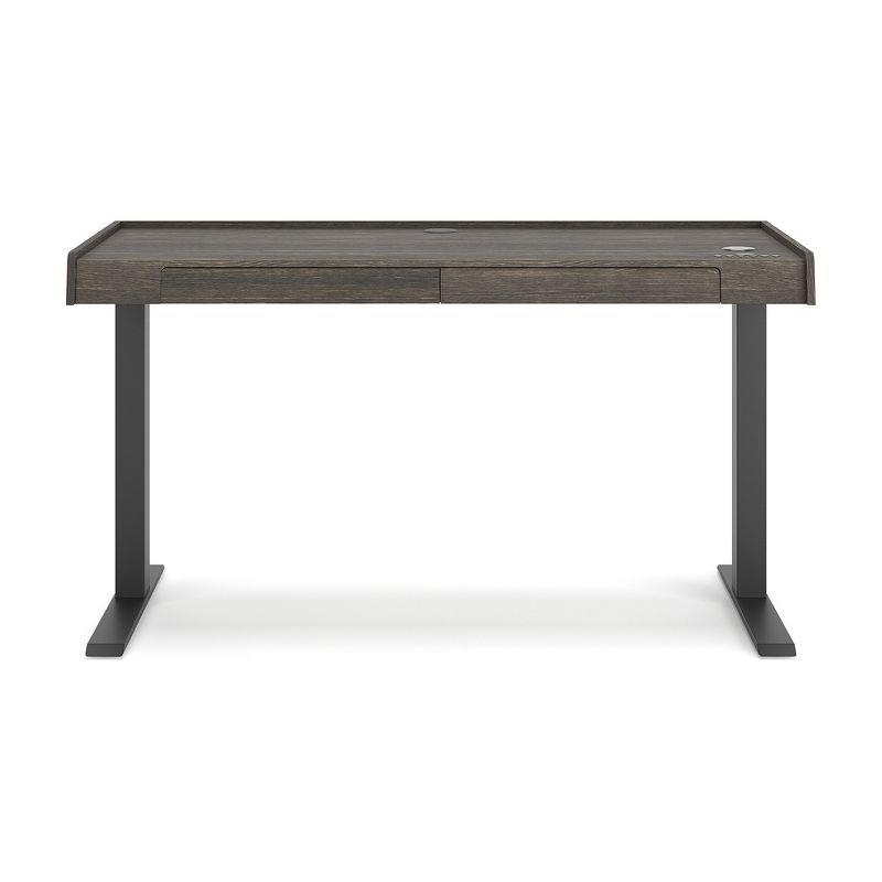 Signature Design by Ashley Contemporary Zendex 55" Adjustable Height Desk, Dark Brown