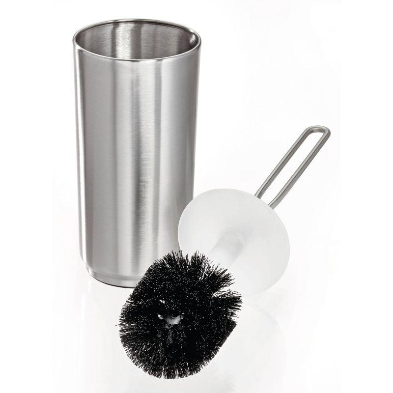 iDESIGN Austin Toilet Bowl Brush and Holder Set Brushed