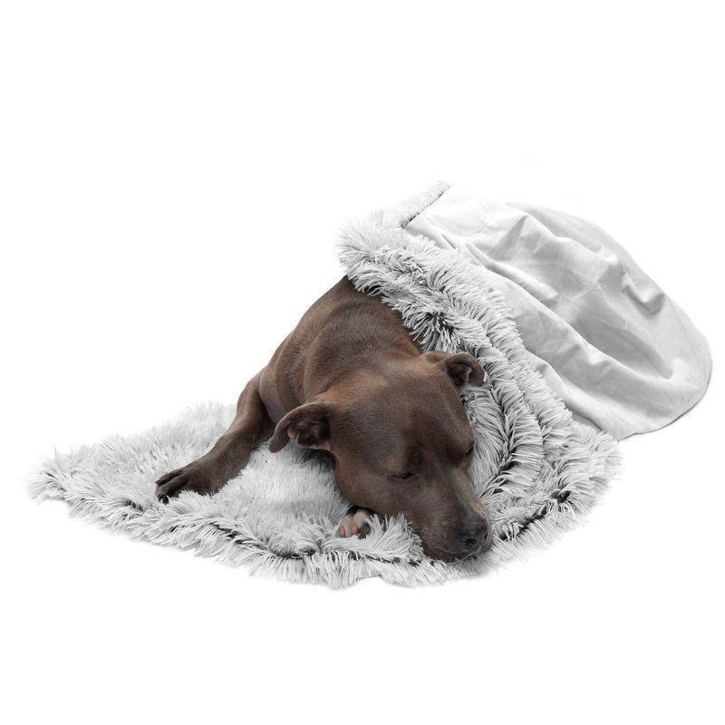 FurHaven Long Fur & Velvet Waterproof Blanket - Mist Gray, Large