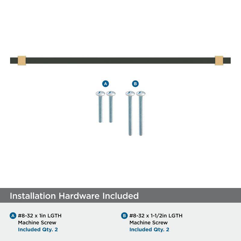 Amerock Mulino 10-1/16 inch (256mm) Center-to-Center Matte Black/Champagne Bronze Cabinet Pull