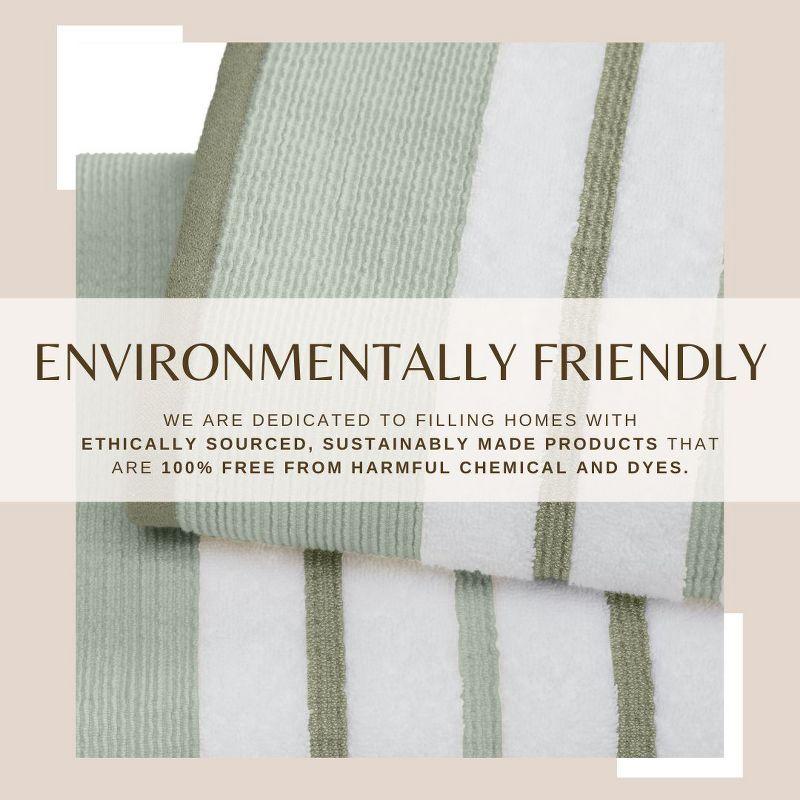 Combed Cotton Decorative Quick-Dry Towel Set (6 Piece Set, Eucalyptus / Grey)