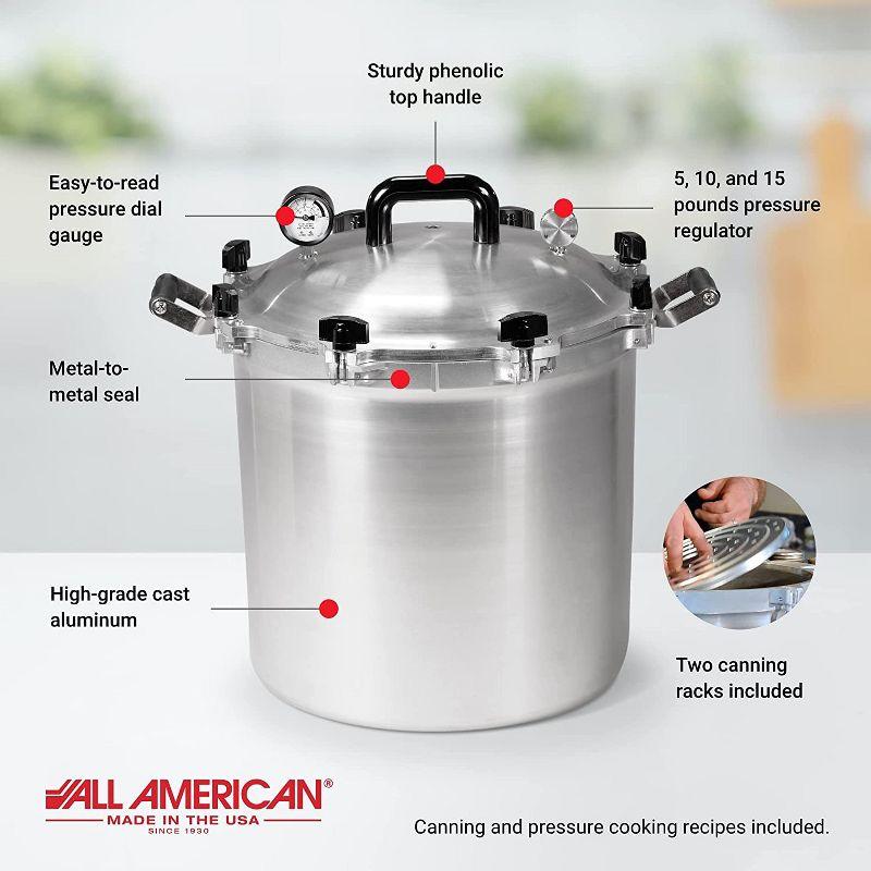 All American Silver 21.5 Quart Aluminum Pressure Cooker Canner