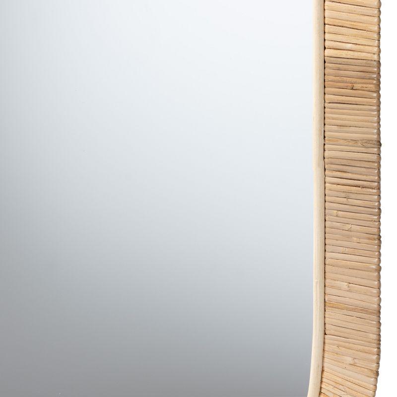 Bella Natural Rattan and Wood Oval Wall Mirror