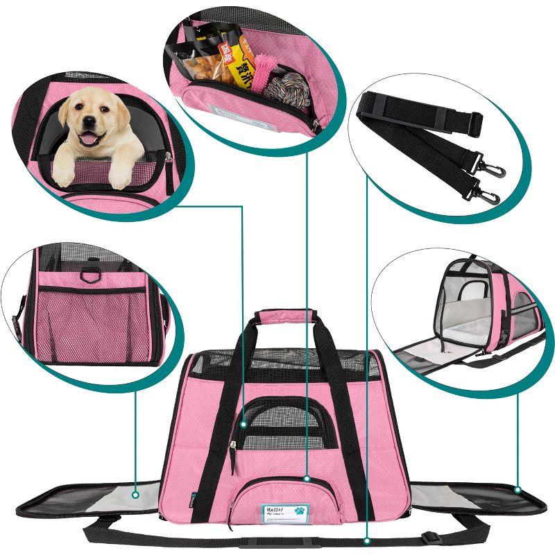 PetAmi Airline Approved Pet Carrier for Cat Dog, Soft Sided Travel Supplies Accessories, Ventilated Carrying Bag Kitten Puppy