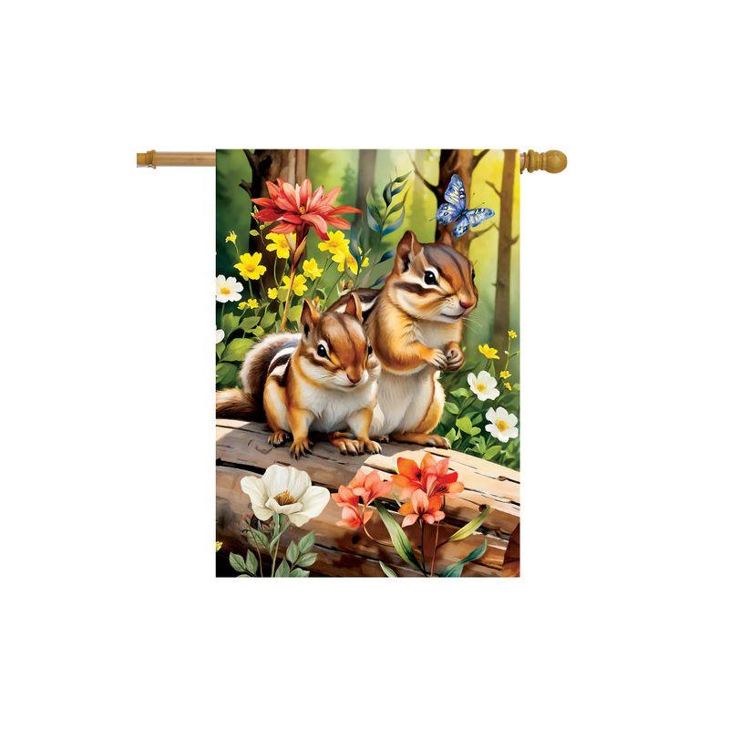 Briarwood Lane Spring House Flag 40x28 For Outdoor Chipmunks For Spring House Flag