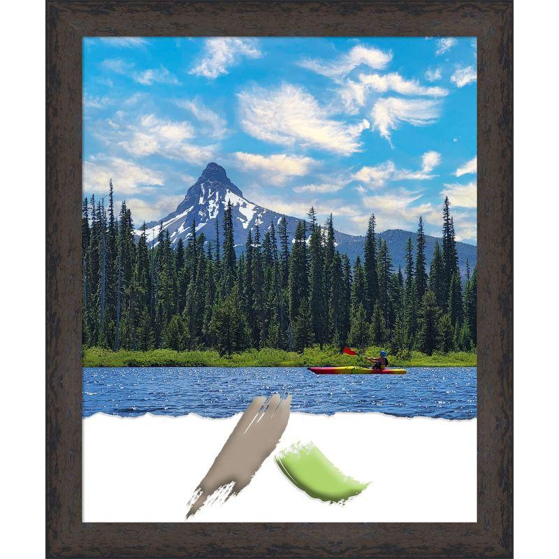 Amanti Art Dappled Black Brown Narrow Wood Picture Frame Opening Size 18x22 in.