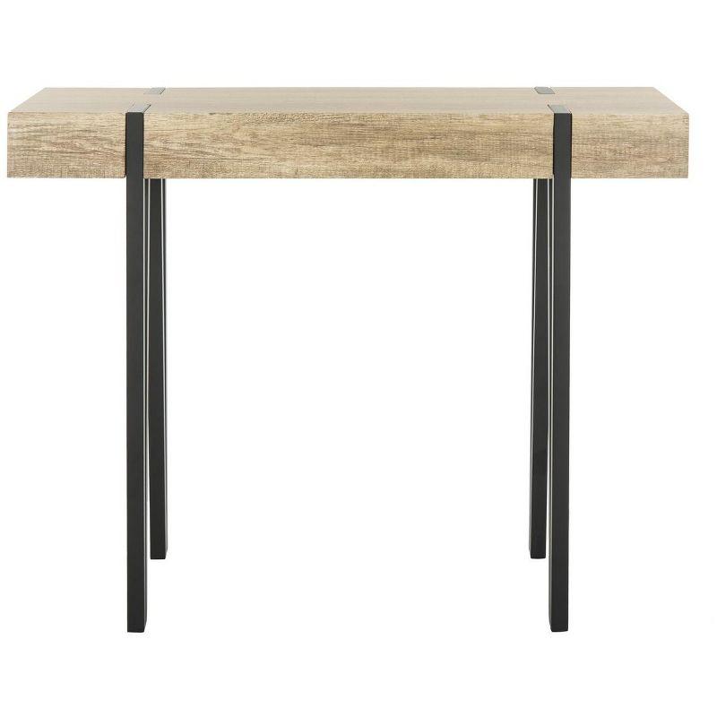 Alyssa Rustic Brown and Black Wood Metal Console Table