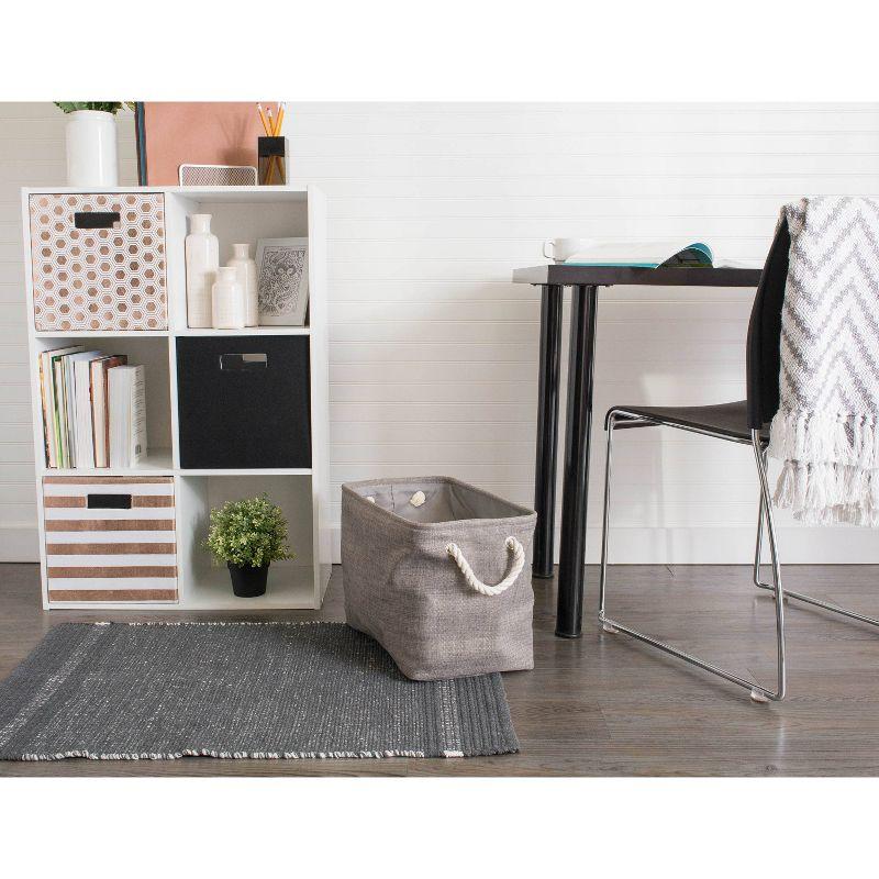 16" x 10" x 12" Medium Polyester Variegated Rectangle Storage Bin Gray - Design Imports: Decorative Storage, No Assembly
