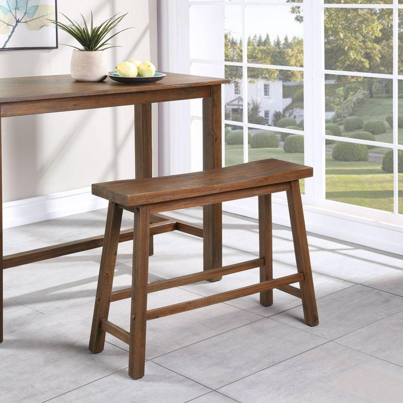 Sonoma Bench Chestnut - Boraam: Modern Rectangle Wood Dining Bench, Spot Clean, 600 lbs Capacity