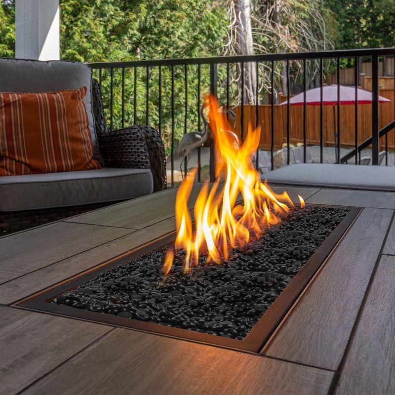 Pure Garden 10lbs Fire Pit Glass Rocks - 3/4-Inch Glass Marbles for Fireplaces, Landscape, Aquariums, or Vases