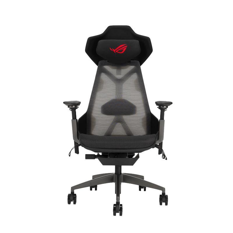 Black Mesh Aluminum Cyborg Gaming Chair with Adjustable Armrests