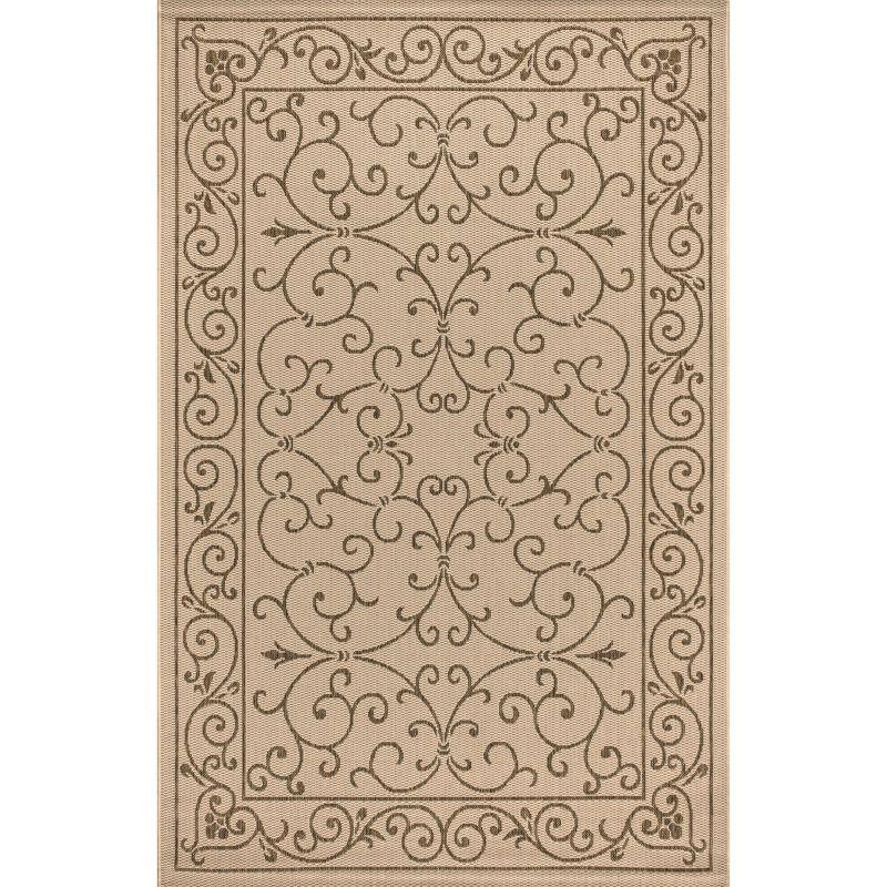 Charleston Vintage Filigree Textured Weave Indoor/Outdoor Area Rug  - JONATHAN Y