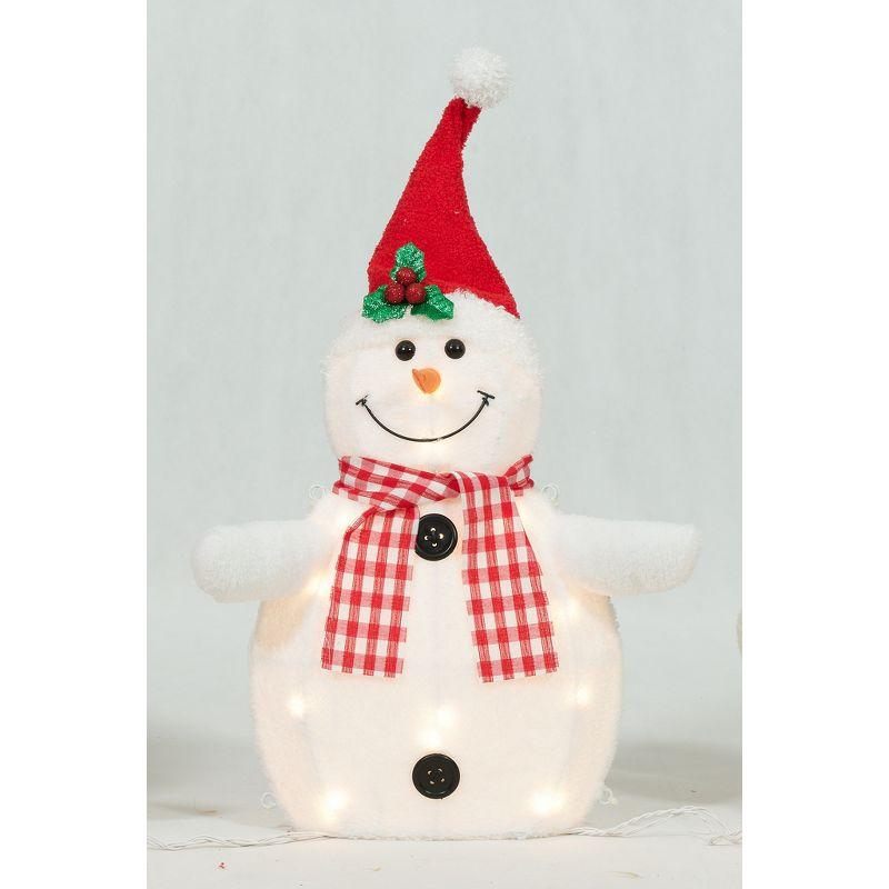 Everstar Set Of 3  Plush Snowman Family Sculpture, White