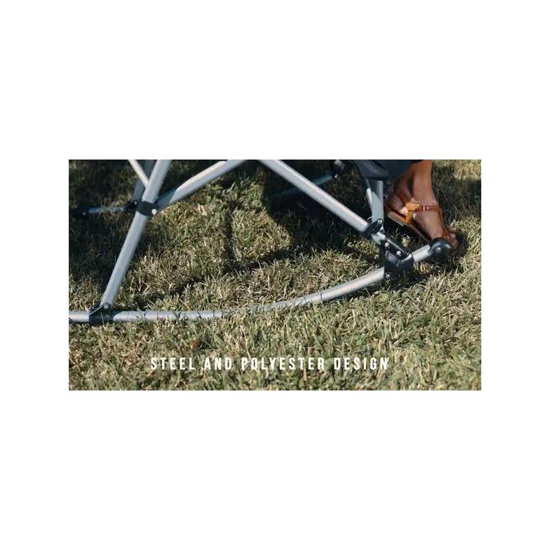 Picnic Time Outdoor Rocking Camp Chair - Navy Blue
