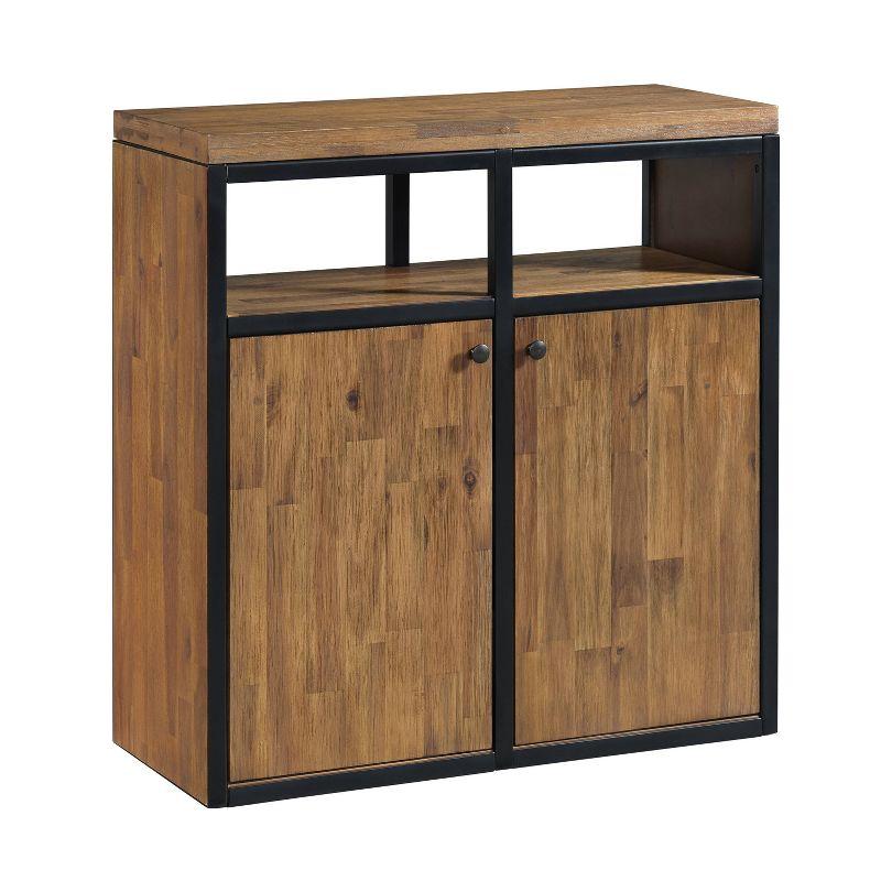 Alaterre Lloyd 31" Wide Rustic Industrial Metal Frame Shoe Storage Cabinet