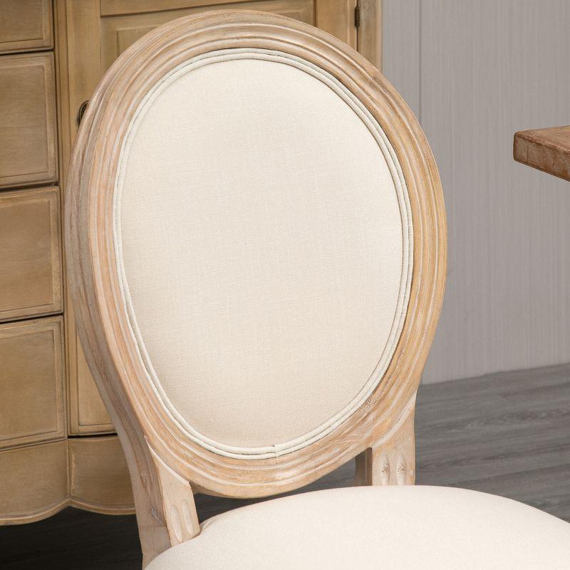 HOMCOM French-Style Upholstered Dining Chairs Set of 2, Armless Accent Side Chairs with Upholstery