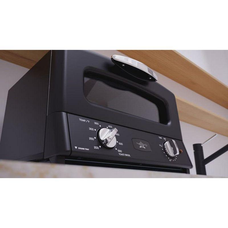 Sengoku SET-G16A(K) HeatMate Instant Heat Compact Countertop Graphite Toaster Technology Oven with 4 Non-Stick Pans for Toasting and Baking, Black