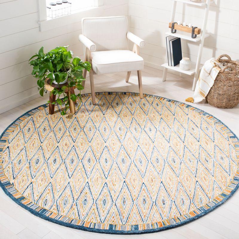 Aspen APN808 Hand Tufted Indoor Accent Rug - Gold/Rust - 3' Round - Safavieh