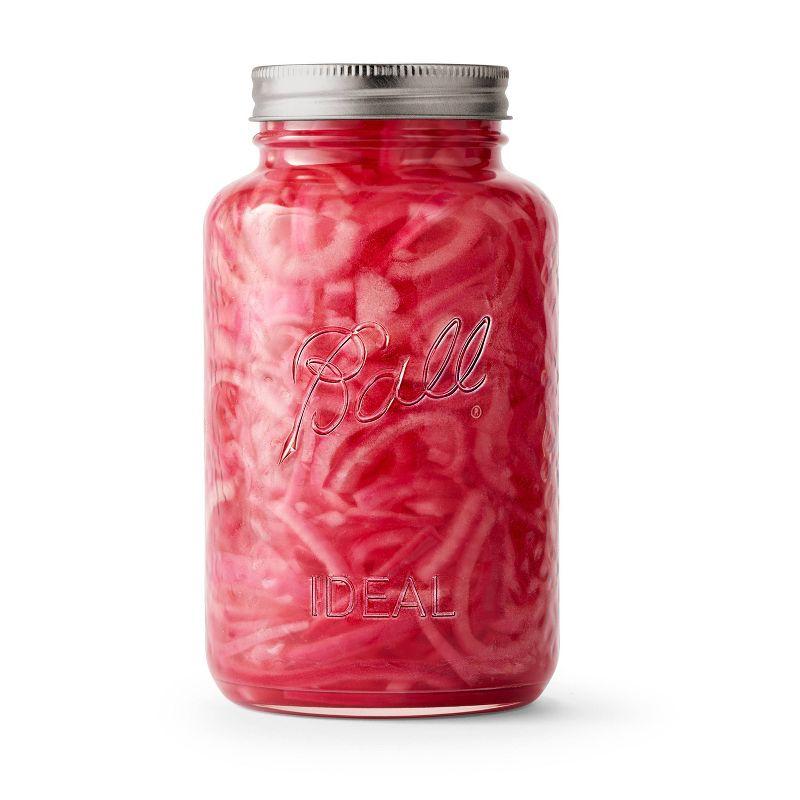 Ball 32oz 4pk Glass Regular Mouth Rose Vintage Mason Jar with Lid and Band: Pink Canning Jars, Dishwasher-Safe