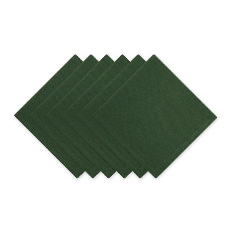 Design Imports  Solid Cotton Napkin Set 6 Piece, Dark Green, 20X20"