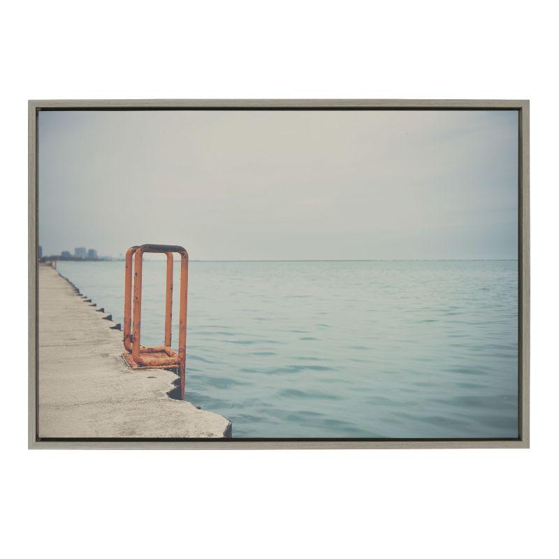 Sylvie The Orange Steps Coastal Framed Canvas Art, 23x33