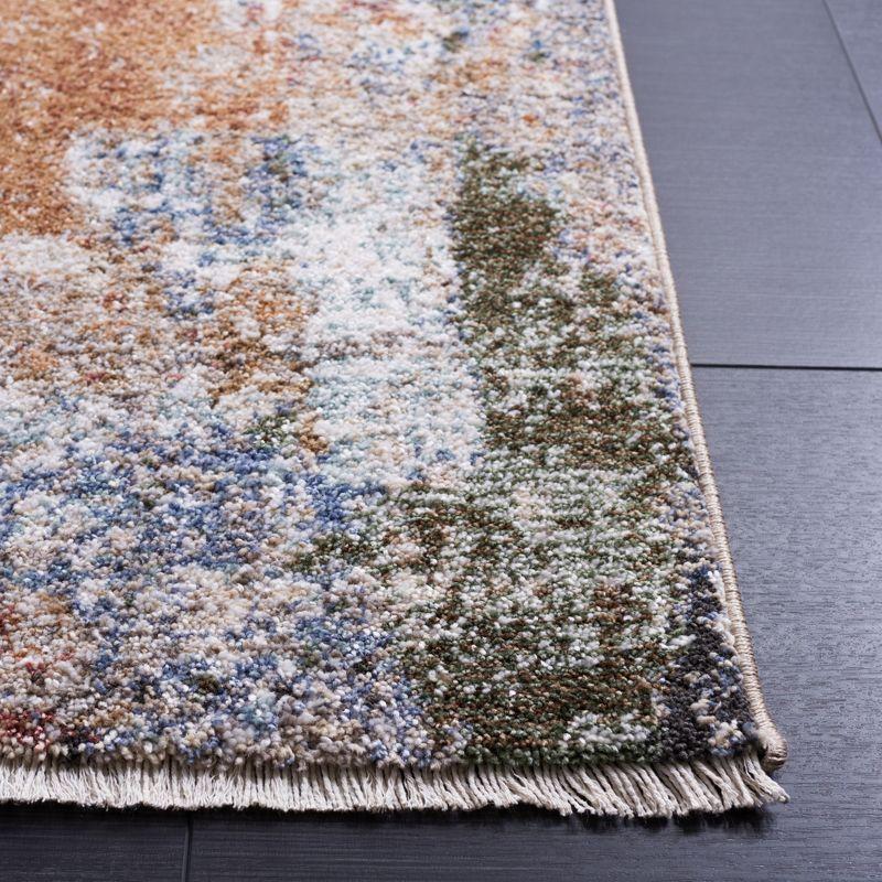 Jasmine Blue and Ivory Synthetic Area Rug